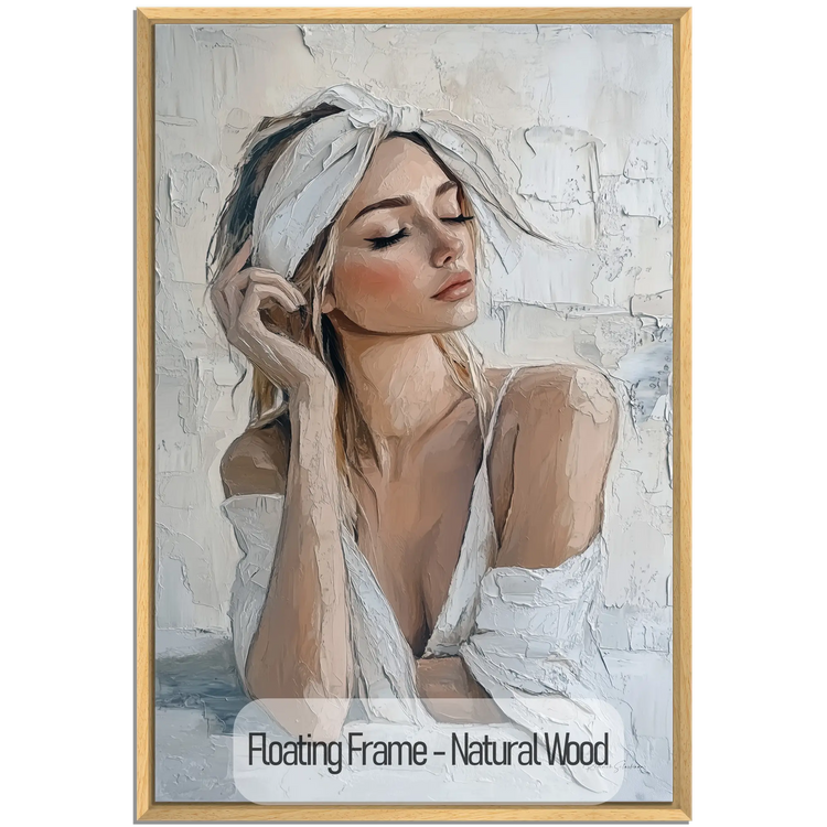 Feminine Collection | Refined Serenity | Elegant Female Portrait Art Print for Tranquil Spaces by Roderick Sebastiaan | NaturalWood_0cbc2fc3-28b2-4874-9df1-8170c9af70a5