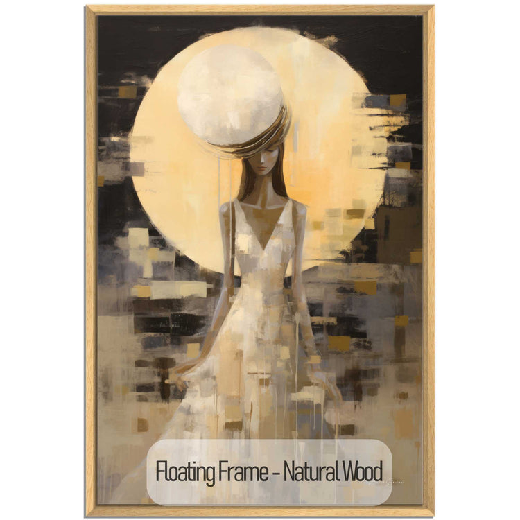 Feminine Collection | Luna Eleganza | Serene Moonlight Silhouette on Luxury Art cloth by Roderick Sebastiaan | NaturalWood_3e2a6cc4-9cbd-4bec-8379-4371b50ebcef