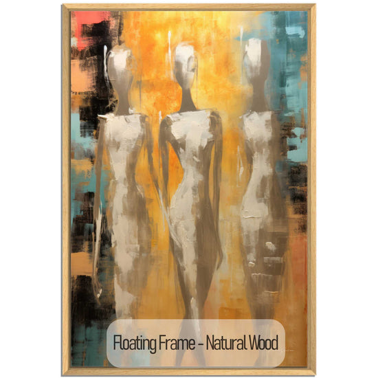 Feminine Collection | Ethereal Elegance | Refined Abstract Trio in Warm Glow on Art cloth by Roderick Sebastiaan | NaturalWood_5e2e8892-908d-4fbd-8d49-57e05151518f