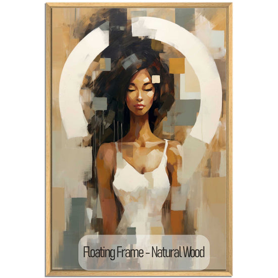 Feminine Collection | Fragmented Serenity | Abstract Realistic Female Portrait on Art Cloth by Roderick Sebastiaan | NaturalWood_6fb95469-76ab-4d64-80fd-ca292a6ea11e