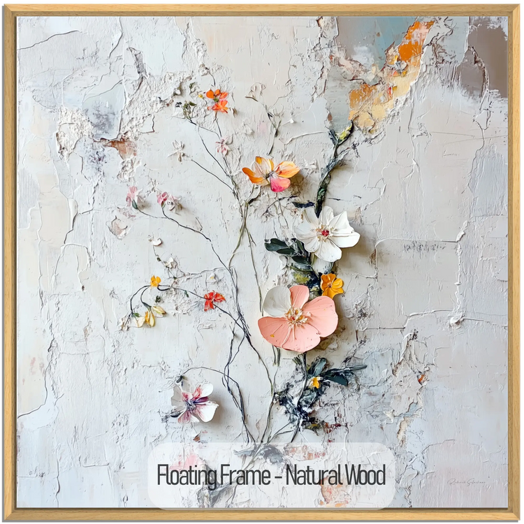 Botanical Collection | Rustic Blossoms | Unique Abstracted Textured Floral Art Print for Home & Office by Roderick Sebastiaan | NaturalWood