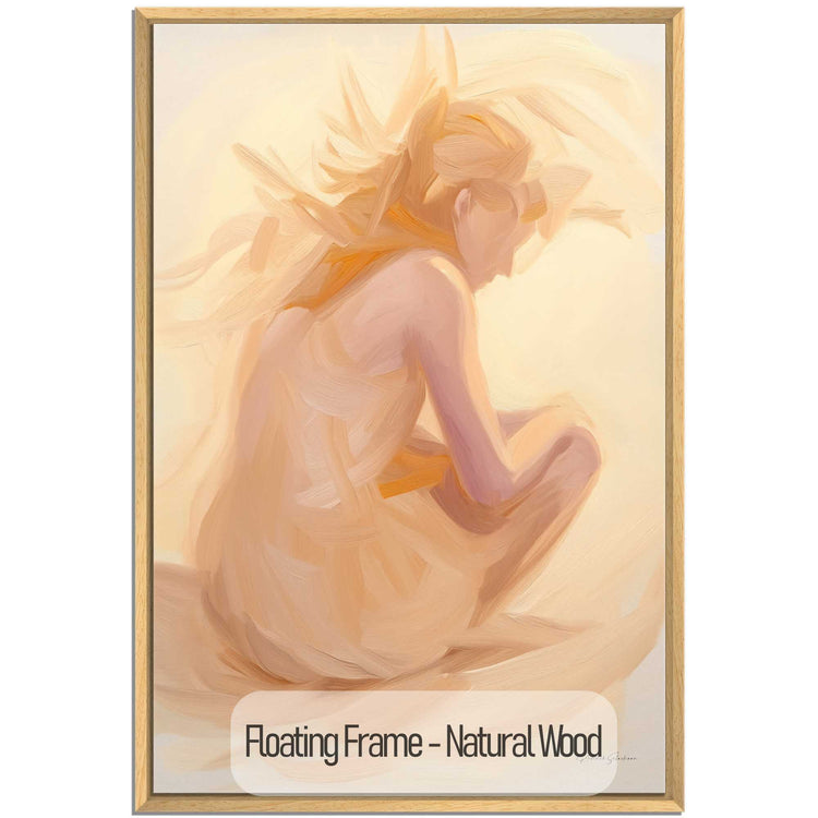 Feminine Collection | Luminous Contemplation | Serene Meditative Figure in Soft Light Art by Roderick Sebastiaan | NaturalWood_7c3a001d-3c29-4097-addf-8ee92e1a3966