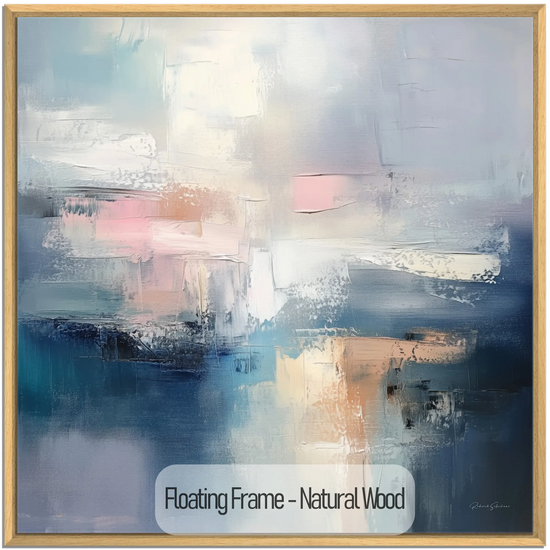 Abstract Collection | Clouded Reflections | Serene Abstract Art Print in Soothing Blues and Pinks by Roderick Sebastiaan | NaturalWood_b2b5dad2-c108-4544-b7f1-36bb1017e154