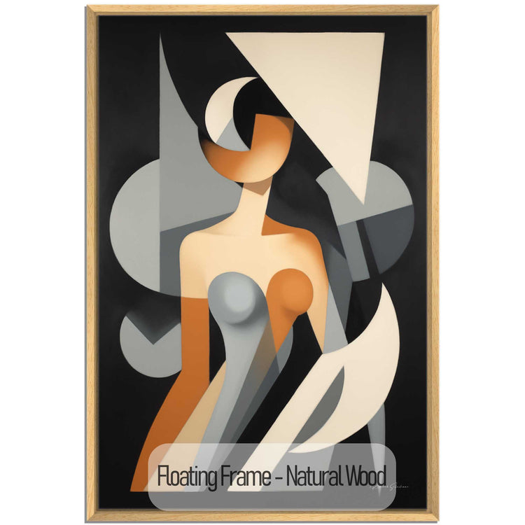 Abstract Collection | Claire de Lune | Moonlight Silhouette Abstract on Art Cloth in Modern Frame by Roderick Sebastiaan | NaturalWood_c09a5261-2045-406f-a695-c7b5745bf438