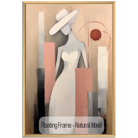 Feminine Collection | Silhouette in Flux | Fashionable Flowing Abstract Female Silhouette on Art Cloth by Roderick Sebastiaan | NaturalWood_f42392e8-1311-4139-8615-46c44a95cea3