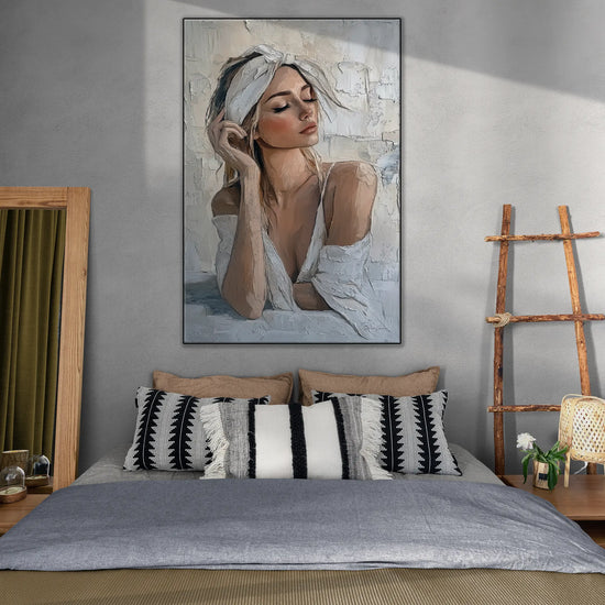 Feminine Collection | Refined Serenity | Elegant Female Portrait Art Print for Tranquil Spaces by Roderick Sebastiaan | RefinedSerenityboho-style-bedroom