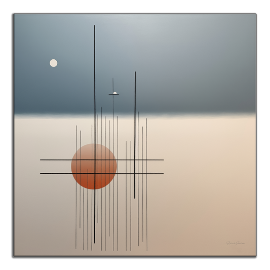 Trinity | Minimalist Zen Spheres and Lines Abstract Art Print