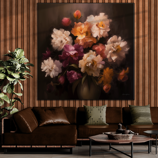 Velvet Floral Symphony | Impressionist Floral Elegance Artwork
