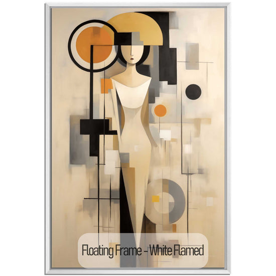 Abstract Collection | Graceful Geometry | Art Deco Inspired Woman Figure Portrait on Art Cloth by Roderick Sebastiaan | White-Flamed_018ea249-cd4d-4ded-b916-81ae181dbfa1