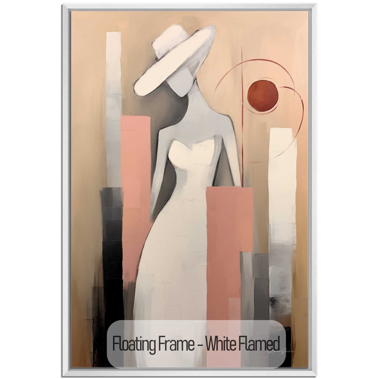 Feminine Collection | Silhouette in Flux | Fashionable Flowing Abstract Female Silhouette on Art Cloth by Roderick Sebastiaan | White-Flamed_033dc886-d114-42e5-b72d-55e8849a9b89