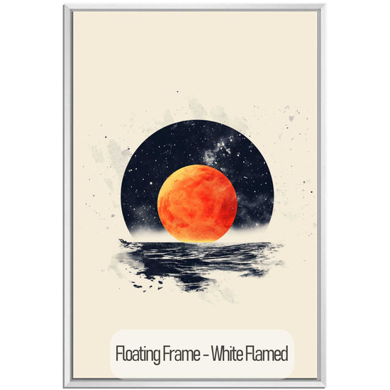 Minimalism Collection | Blood Moon Tide | Mystical Red Moon Seascape Art Print by Roderick Sebastiaan | White-Flamed_1956ac18-0b57-43c8-af83-382d231de6d3