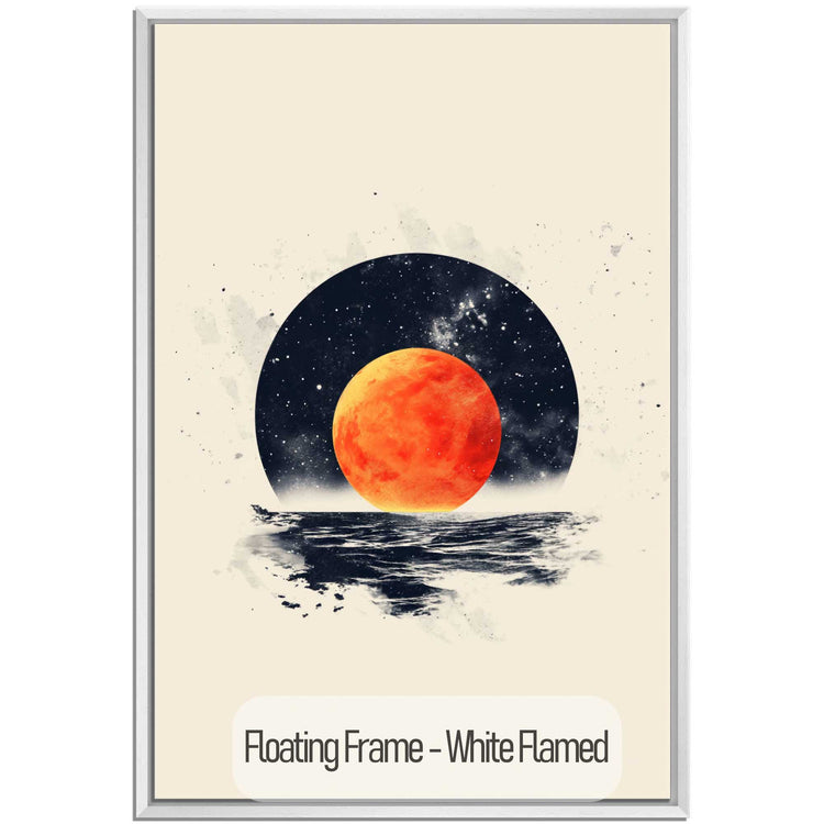 Minimalism Collection | Blood Moon Tide | Mystical Red Moon Seascape Art Print by Roderick Sebastiaan | White-Flamed_1956ac18-0b57-43c8-af83-382d231de6d3