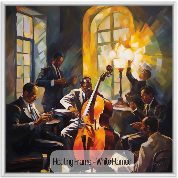 Music Collection | The Soul of Bourbon Street | Lively Warm Jazz Evening in Art Frame by Roderick Sebastiaan | White-Flamed_a558c14a-b1ad-4785-804b-d6af94efe5c8