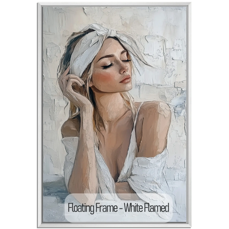 Feminine Collection | Refined Serenity | Elegant Female Portrait Art Print for Tranquil Spaces by Roderick Sebastiaan | White-Flamed_c15f2007-fa9b-4baf-8e14-42003146c875