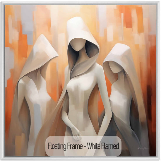 Feminine Collection | Cloaked in Mystery | Warm Toned Ambient Abstract of Mysterious Cloaked Figures by Roderick Sebastiaan | White-Flamed_fd5c8fcb-2ef9-4bef-9000-30716c341fe7