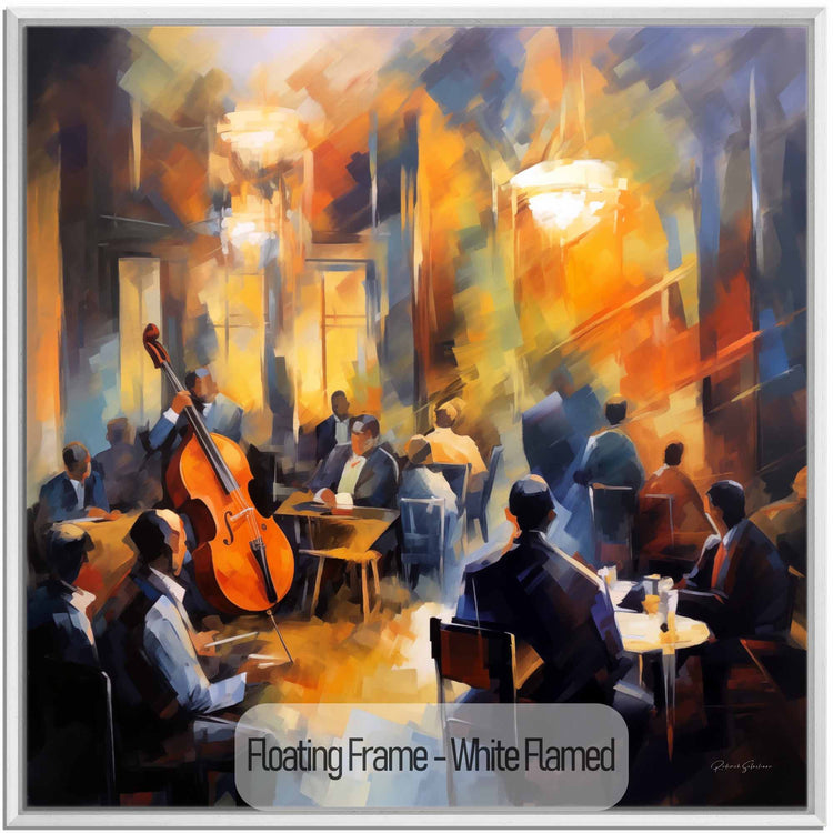 Music Collection | Echoes of Bourbon Street | Vibrant New Orleans Jazz Club Art Print by Roderick Sebastiaan | White-Flamed_ffee5dcb-f761-441a-af28-2a72f7024468