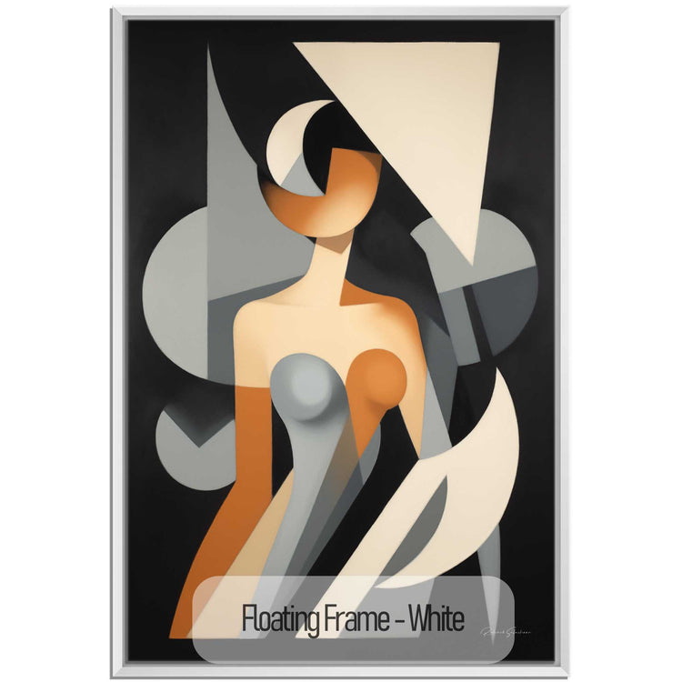 Abstract Collection | Claire de Lune | Moonlight Silhouette Abstract on Art Cloth in Modern Frame by Roderick Sebastiaan | White_98dc5d6a-372b-4065-9aab-e7422f25b1ac