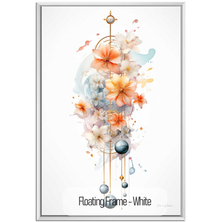 Botanical Collection | Nature's Clockwork | Floral Elegance and Timeless Mechanics Art Print by Roderick Sebastiaan | White_a25594ab-edac-4a96-83ba-4271a910bfb9