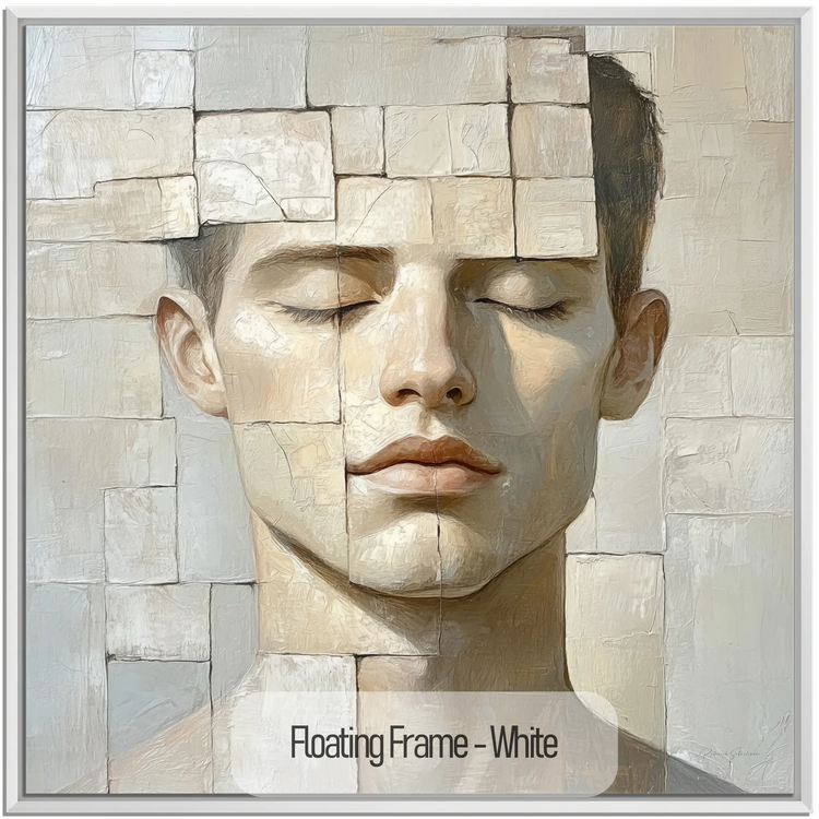 Male Collection | Peaceful Fragments | Contemporary Portrait Art with a Fragmented Aesthetic by Roderick Sebastiaan | White_c23141c0-acd1-4ae0-bff4-f0753c59dbfd