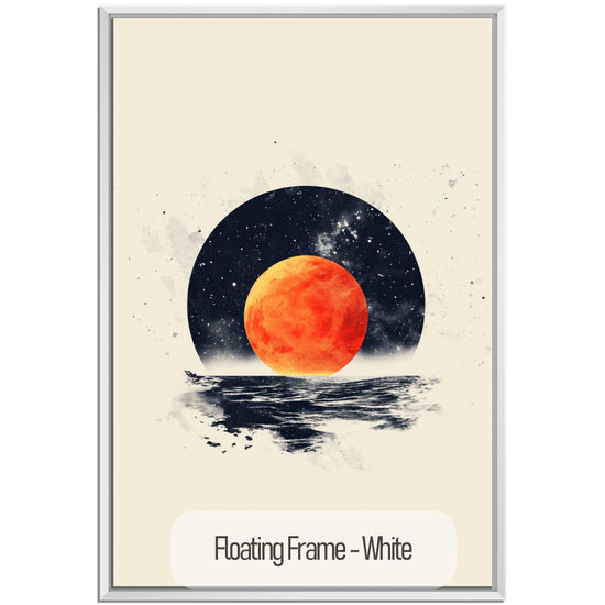 Minimalism Collection | Blood Moon Tide | Mystical Red Moon Seascape Art Print by Roderick Sebastiaan | White_cece6808-6a0e-404d-ac70-3ad0873334ef