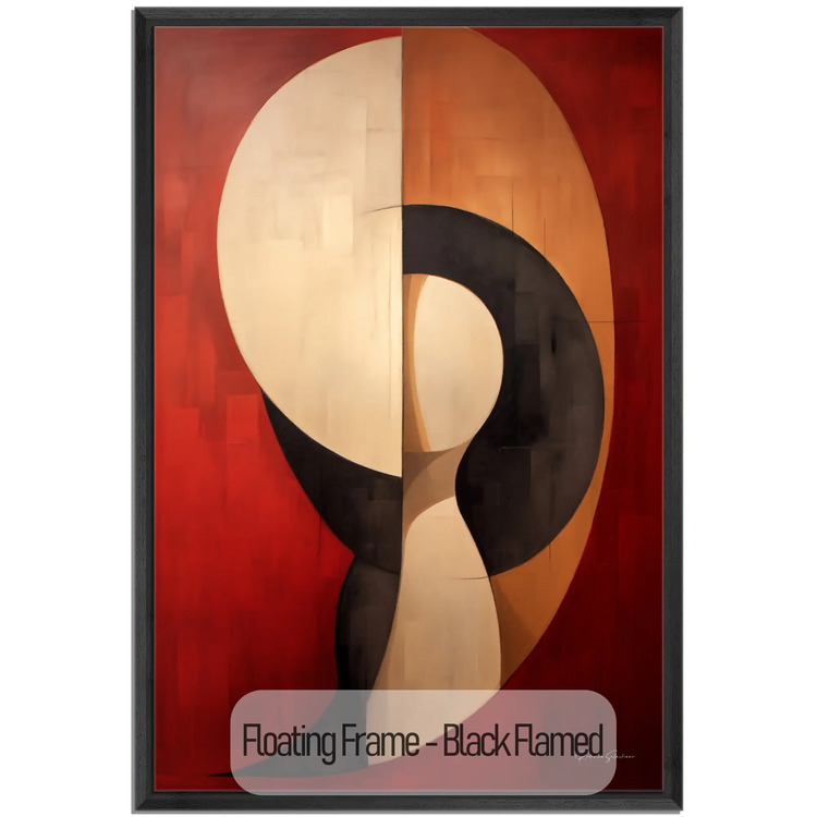 Abstract Collection | Crimson Dance | Fiery Red Abstract Dance on Modern Art Frame by Roderick Sebastiaan | WoodenFloaterFrame-Black-Flamed_165d2f8d-c8bc-47a1-b1e3-09b333db34a4