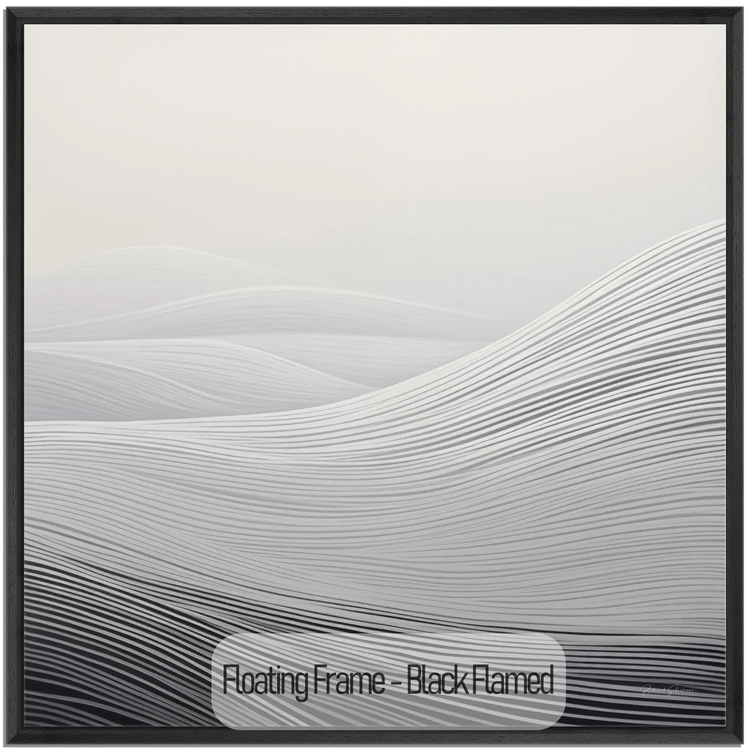 Minimalism Collection | Fading Echoes | Elegant Minimalist Dune Landscape Art for Modern Spaces by Roderick Sebastiaan | WoodenFloaterFrame-Black-Flamed_45cf6f62-ded9-4cd8-aff5-bb90d0cc1c59