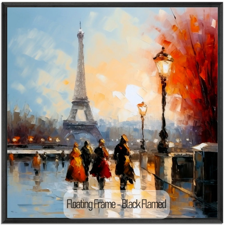 Geography Collection | Autumn in Paris | Warm Glow on the City of Lights by Roderick Sebastiaan | WoodenFloaterFrame-Black-Flamed_541f5b09-8505-490c-898a-99e44963093f