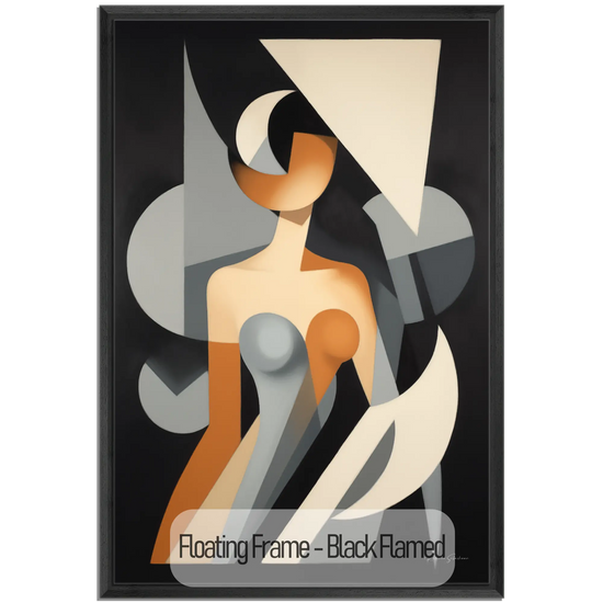 Abstract Collection | Claire de Lune | Moonlight Silhouette Abstract on Art Cloth in Modern Frame by Roderick Sebastiaan | WoodenFloaterFrame-Black-Flamed_907d3a27-2028-459f-9837-c258586acf8f