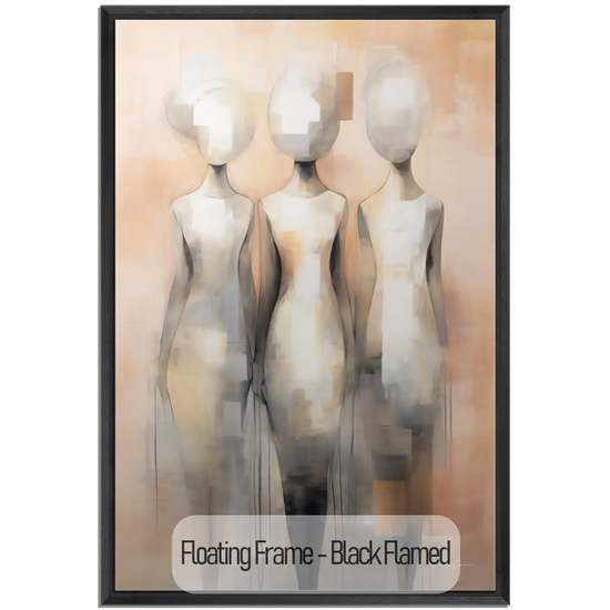 Feminine Collection | Fade to Unity | Contemporary Figures Blending into Unity Art Print by Roderick Sebastiaan | WoodenFloaterFrame-Black-Flamed_f56c0789-136c-4c65-be05-8ba3603dc277