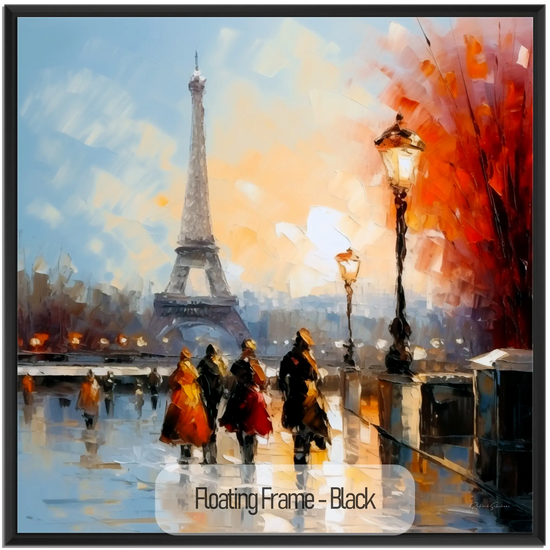 Geography Collection | Autumn in Paris | Warm Glow on the City of Lights by Roderick Sebastiaan | WoodenFloaterFrame-Black_50c3237d-76ba-4a58-a26d-39ff710b6e55