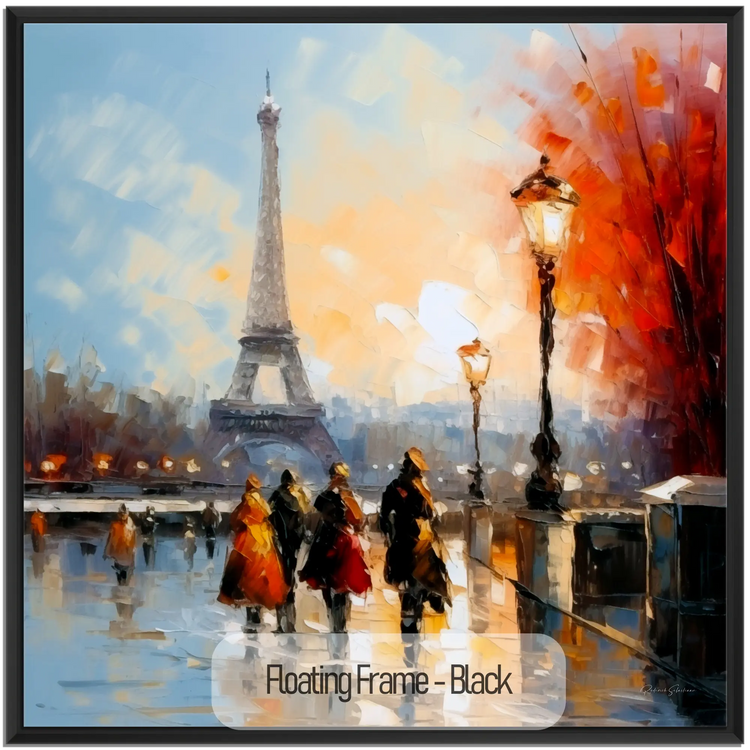 Geography Collection | Autumn in Paris | Warm Glow on the City of Lights by Roderick Sebastiaan | WoodenFloaterFrame-Black_50c3237d-76ba-4a58-a26d-39ff710b6e55