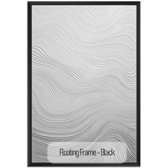 Minimalism Collection | Deserto d'Avorio | Soothing Zen Waves in Abstract Minimalism by Roderick Sebastiaan | WoodenFloaterFrame-Black_6522f2db-97d5-4060-91a0-2b904f1f316d