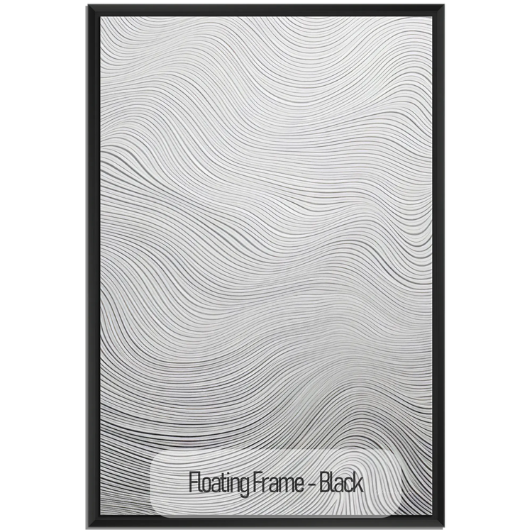 Minimalism Collection | Deserto d'Avorio | Soothing Zen Waves in Abstract Minimalism by Roderick Sebastiaan | WoodenFloaterFrame-Black_6522f2db-97d5-4060-91a0-2b904f1f316d