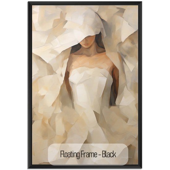 Feminine Collection | Beyond the Veil | Mystical Abstract Portrait in Modern Art Frame by Roderick Sebastiaan | WoodenFloaterFrame-Black_810dd1cc-dfc0-454e-b588-5e2828c4ec7b