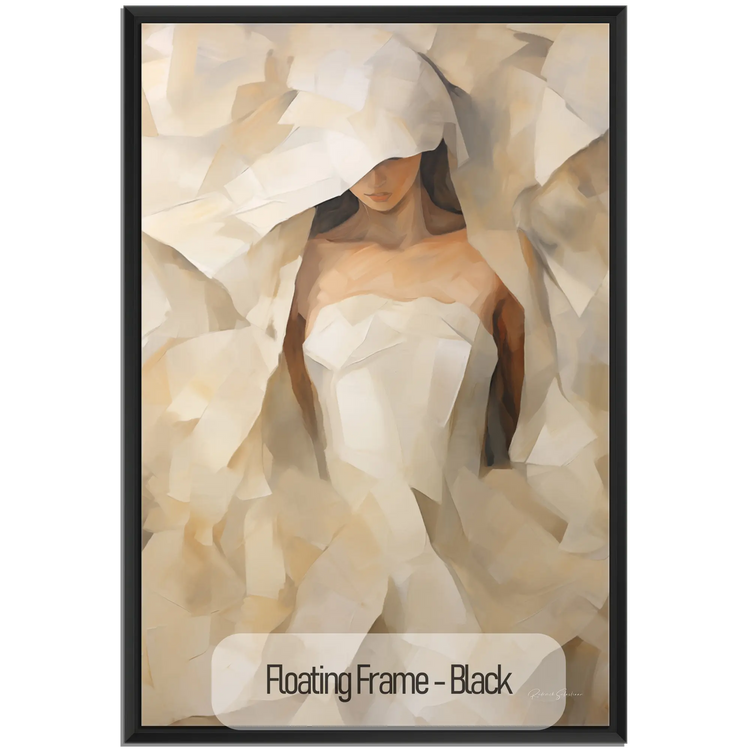 Feminine Collection | Beyond the Veil | Mystical Abstract Portrait in Modern Art Frame by Roderick Sebastiaan | WoodenFloaterFrame-Black_810dd1cc-dfc0-454e-b588-5e2828c4ec7b