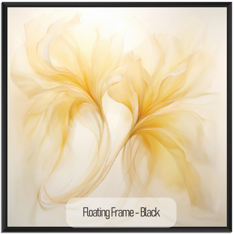 Vanilla Verve | Timeless Elegance in Flowing Shades of Yellow on Art Cloth