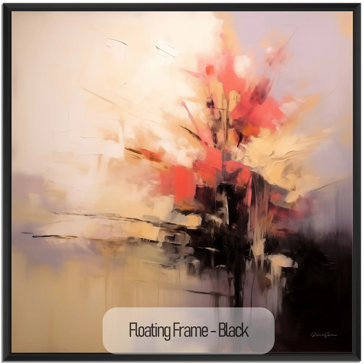 Abstract Collection | Fiery Genesis | Warmth and Motion in Abstract Canvas Art by Roderick Sebastiaan | WoodenFloaterFrame-Black_e7b1ac50-fa1e-4165-b408-cb1e98d9b273