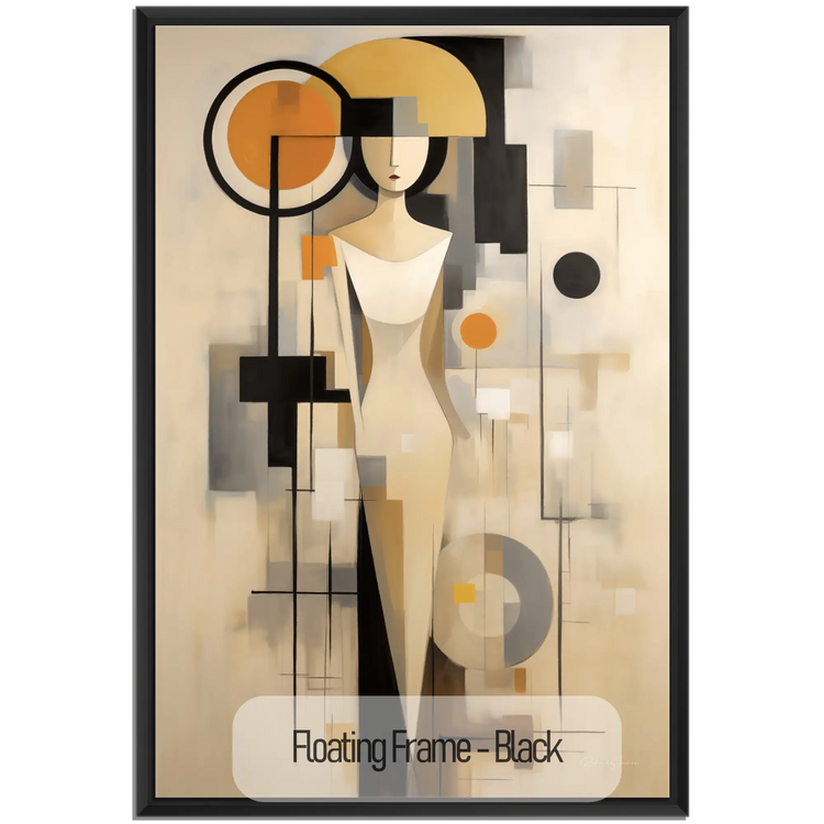 Graceful Geometry | Art Deco Inspired Woman Figure Portrait on Art Cloth