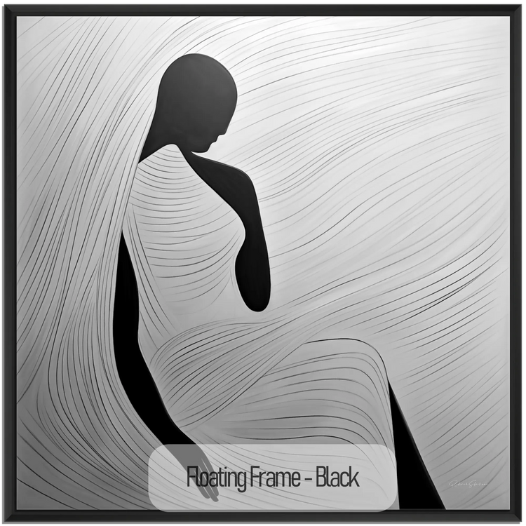 Space of Reflection | Contemplative Monochrome Silhouette Art Print