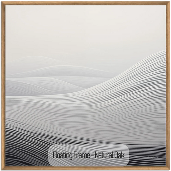 Minimalism Collection | Fading Echoes | Elegant Minimalist Dune Landscape Art for Modern Spaces by Roderick Sebastiaan | WoodenFloaterFrame-NaturalOak_2a251deb-773f-4e92-9a41-4e4975380219