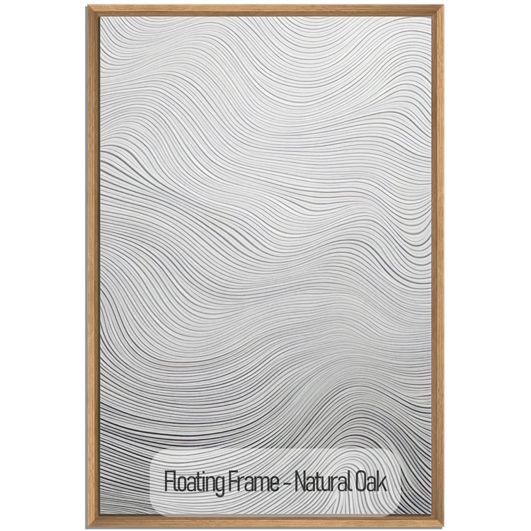 Minimalism Collection | Deserto d'Avorio | Soothing Zen Waves in Abstract Minimalism by Roderick Sebastiaan | WoodenFloaterFrame-NaturalOak_4e188bf7-4ee2-4770-bbac-d2b3905f60c7