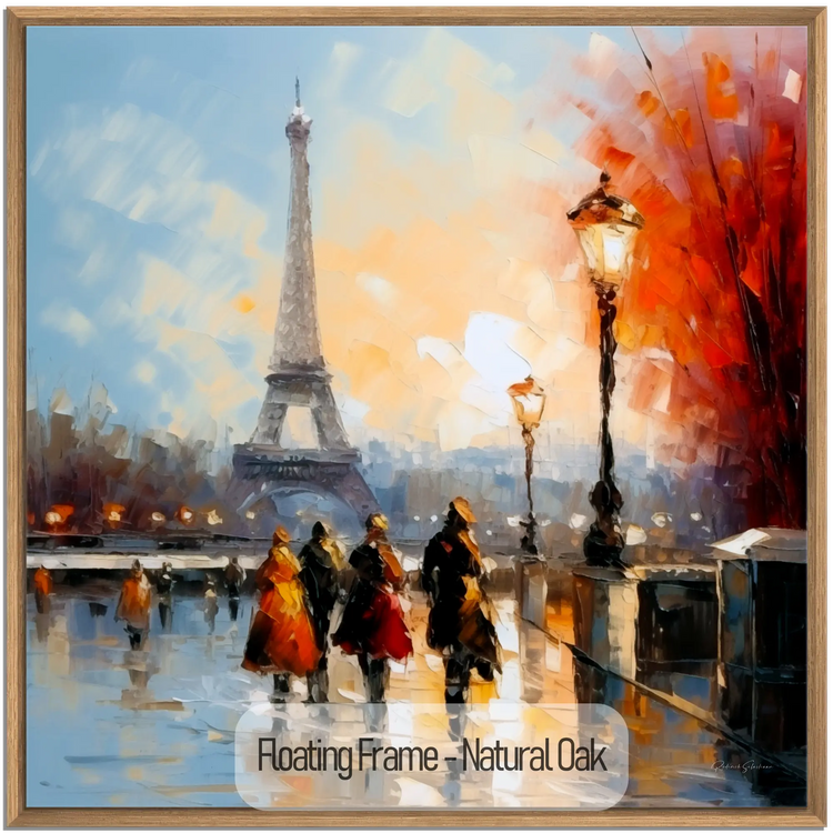 Geography Collection | Autumn in Paris | Warm Glow on the City of Lights by Roderick Sebastiaan | WoodenFloaterFrame-NaturalOak_5cc1a67d-1c4b-4ed6-8836-d6e213908227