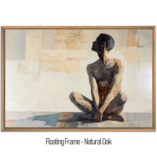 Male Collection | Shadows of the Mind | Thoughtful Figurative Art in Earthy Tones by Roderick Sebastiaan | WoodenFloaterFrame-NaturalOak_7a5a68be-6c30-449b-b22c-fa1a903ed32b