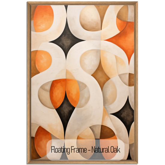 Abstract Collection | Alabaster & Amber | Harmony in Organic Abstraction on Art Cloth by Roderick Sebastiaan | WoodenFloaterFrame-NaturalOak_82668d5a-5aae-4f0f-94a3-8683d6d394ac