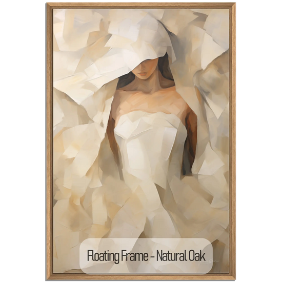 Feminine Collection | Beyond the Veil | Mystical Abstract Portrait in Modern Art Frame by Roderick Sebastiaan | WoodenFloaterFrame-NaturalOak_c3b48e3c-8f04-42c3-8885-e29c93ffbc56