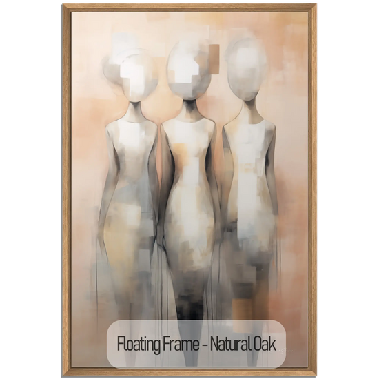 Feminine Collection | Fade to Unity | Contemporary Figures Blending into Unity Art Print by Roderick Sebastiaan | WoodenFloaterFrame-NaturalOak_c5874f02-18c0-4e45-9cc7-c2e136698d72