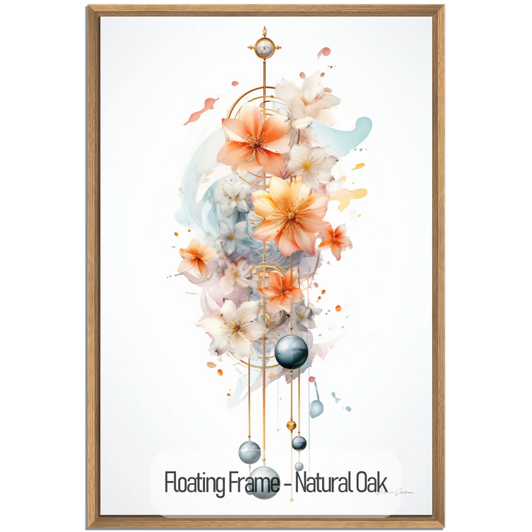 Nature's Clockwork | Floral Elegance and Timeless Mechanics Art Print