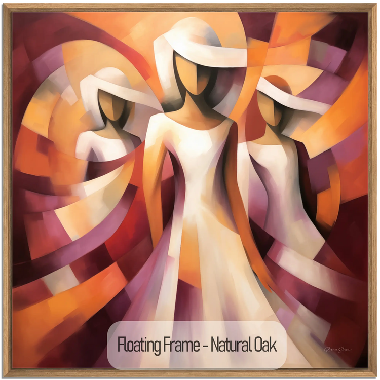 Feminine Collection | Crimson Rhapsody | Elegant Dance of Colour and Shape Art Print by Roderick Sebastiaan | WoodenFloaterFrame-NaturalOak_ec0e3ec1-5ded-49be-816c-7b3f31e55bf4