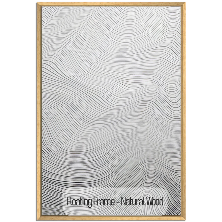 Minimalism Collection | Deserto d'Avorio | Soothing Zen Waves in Abstract Minimalism by Roderick Sebastiaan | WoodenFloaterFrame-NaturalWood_8206e6aa-51b6-4ac9-b523-675f4279cdf5