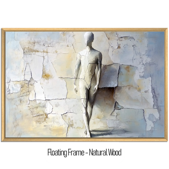 Male Collection | Breaking Through – Textured Look Abstract Wall Art with Stone-Like Background by Roderick Sebastiaan | WoodenFloaterFrame-NaturalWood_8bf0b1e9-8e5e-4040-95da-34eadc81c5f3